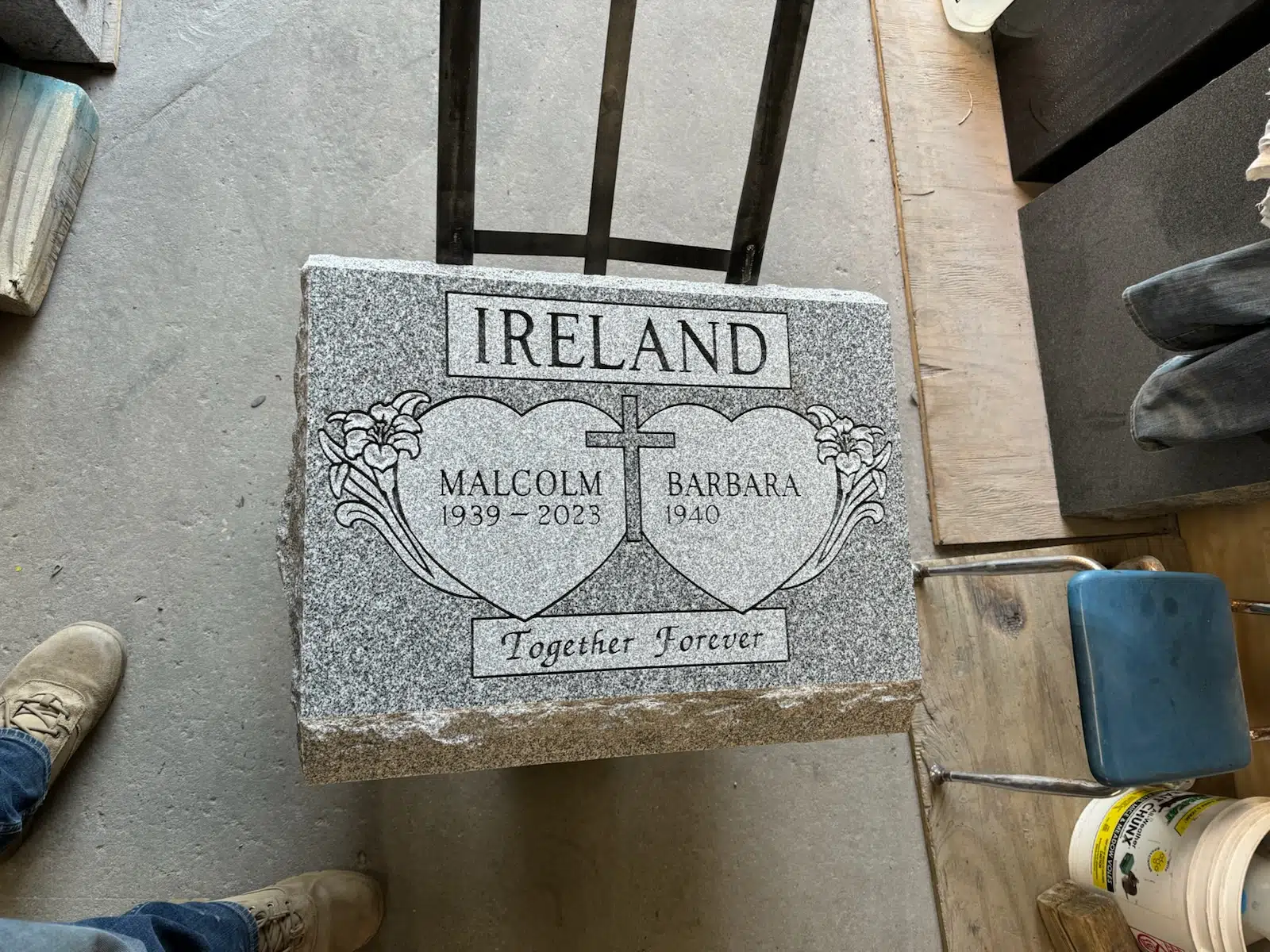 granite Headstone Inscription hand-carved by Inscription Guide in NJ — image 3